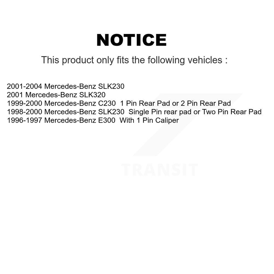 AmeriBRAKES Front Rear Semi-Metallic Disc Brake Pads Kit For Mercedes-Benz SLK230 C230 SLK320 KNF-101400