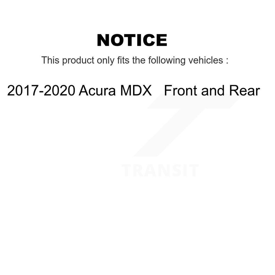 AmeriBRAKES Front Rear Ceramic Disc Brake Pads Kit For 2017-2020 Acura MDX KNF-101412