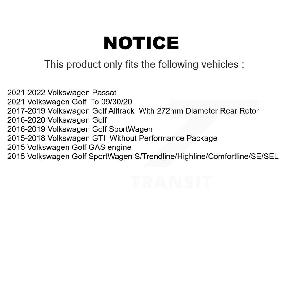 AmeriBRAKES Front Rear Ceramic Disc Brake Pads Kit For Volkswagen GTI Golf SportWagen Alltrack Passat KNF-101417
