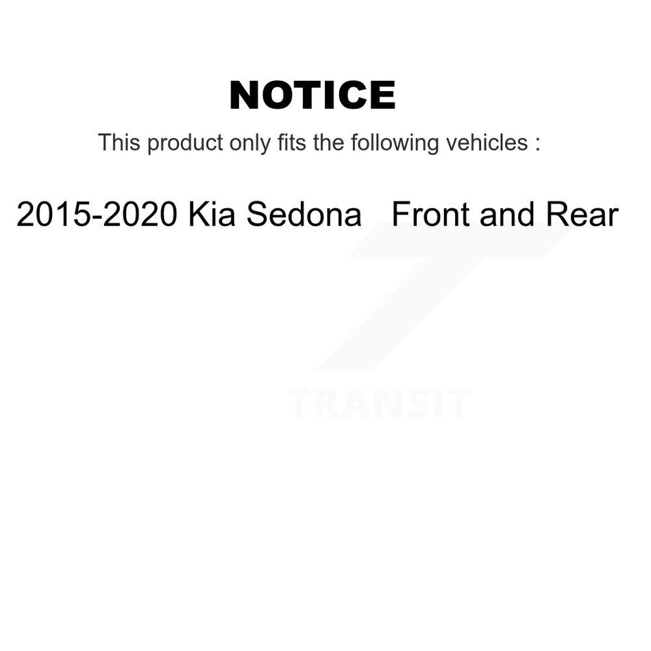 AmeriBRAKES Front Rear Ceramic Disc Brake Pads Kit For 2015-2020 Kia Sedona KNF-101424