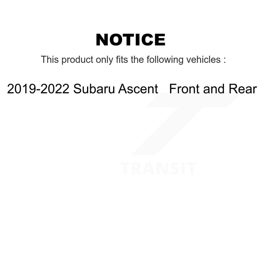 AmeriBRAKES Front Rear Ceramic Disc Brake Pads Kit For 2019-2022 Subaru Ascent KNF-101436