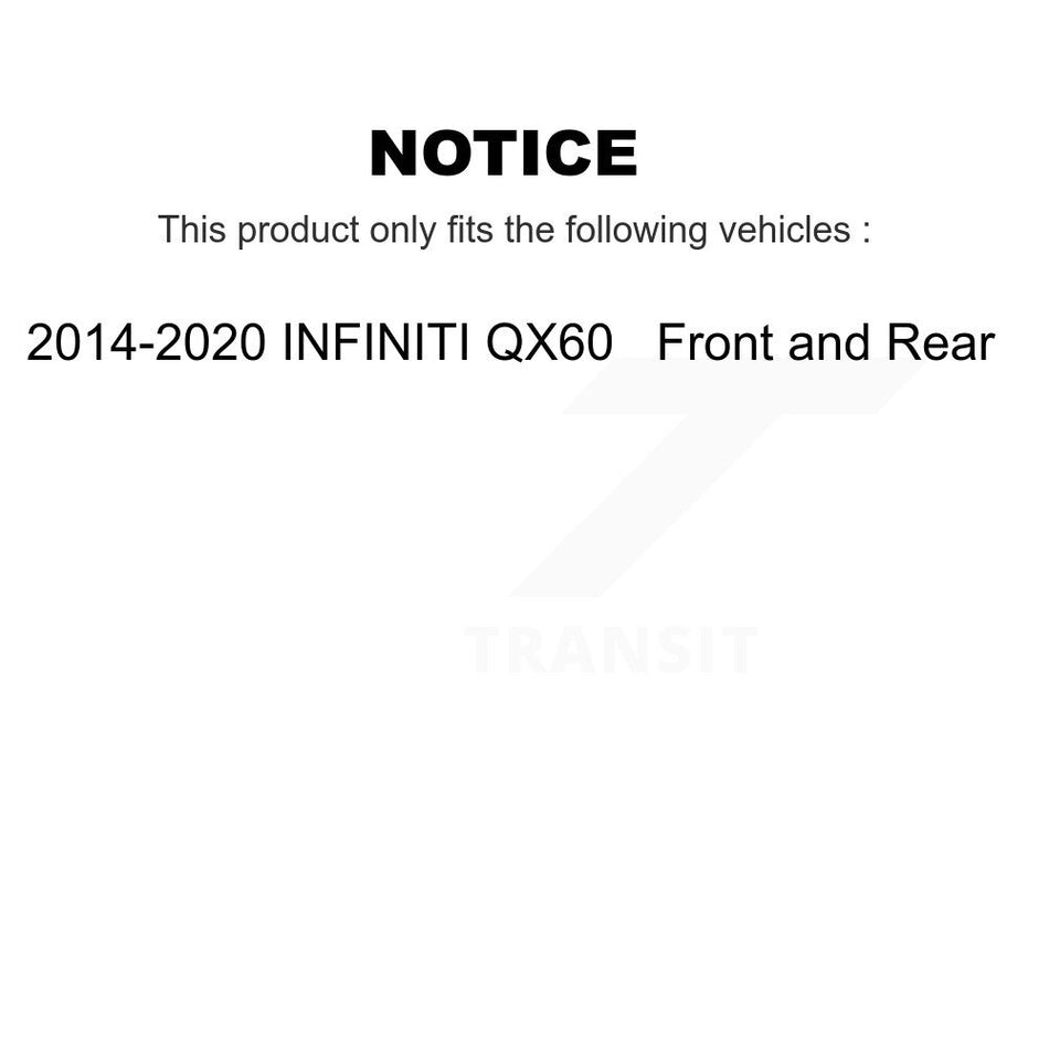 AmeriBRAKES Front Rear Ceramic Disc Brake Pads Kit For 2014-2020 INFINITI QX60 KNF-101504