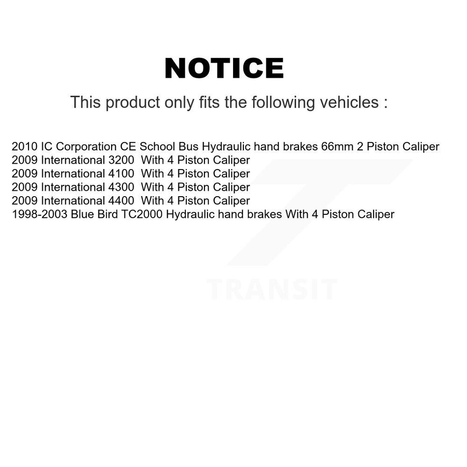 Front Rear Semi-Metallic Disc Brake Pads Kit For Blue Bird International IC Corporation KNF-101583