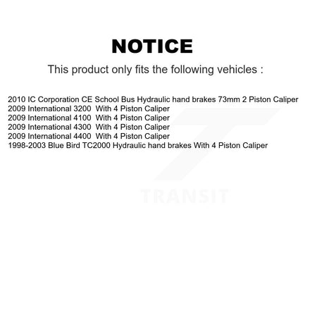 Front Rear Semi-Metallic Disc Brake Pads Kit For Blue Bird International IC Corporation KNF-101587