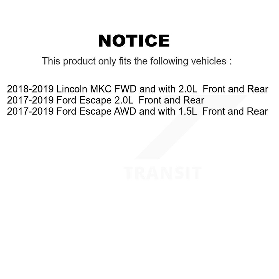 AmeriBRAKES Front Ceramic Rear Semi-Metallic Disc Brake Pads Kit For Ford Escape Lincoln MKC KNF-101591