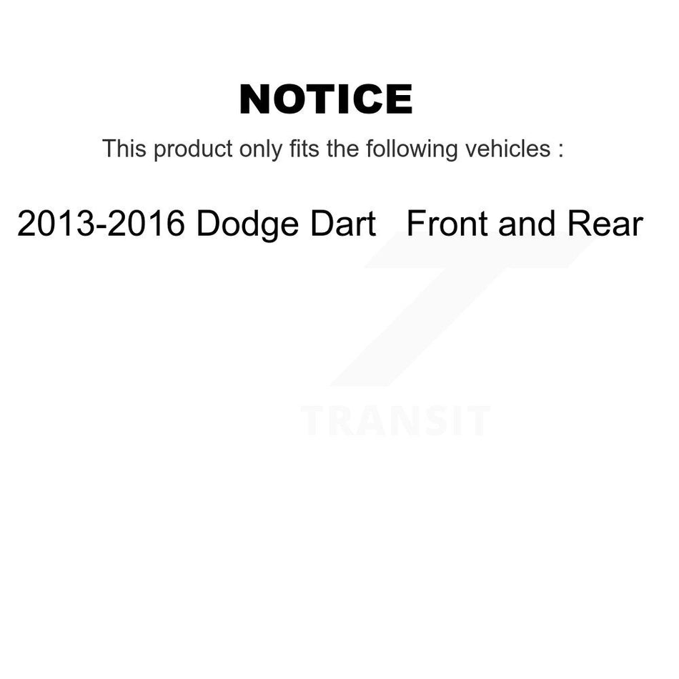 AmeriBRAKES Front Rear Ceramic Disc Brake Pads Kit For 2013-2016 Dodge Dart KNF-101593