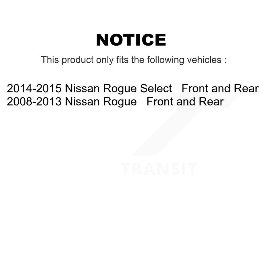 AmeriBRAKES Front Rear Ceramic Disc Brake Pads Kit For Nissan Rogue Select KNF-101599