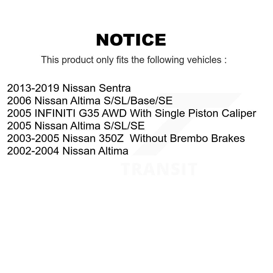 AmeriBRAKES Front Rear Ceramic Disc Brake Pads Kit For Nissan Altima INFINITI G35 350Z KNF-101624
