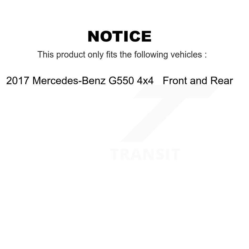 AmeriBRAKES Front Semi-Metallic Rear Ceramic Disc Brake Pads Kit For 2017 Mercedes-Benz G550 4x4 KNF-101719