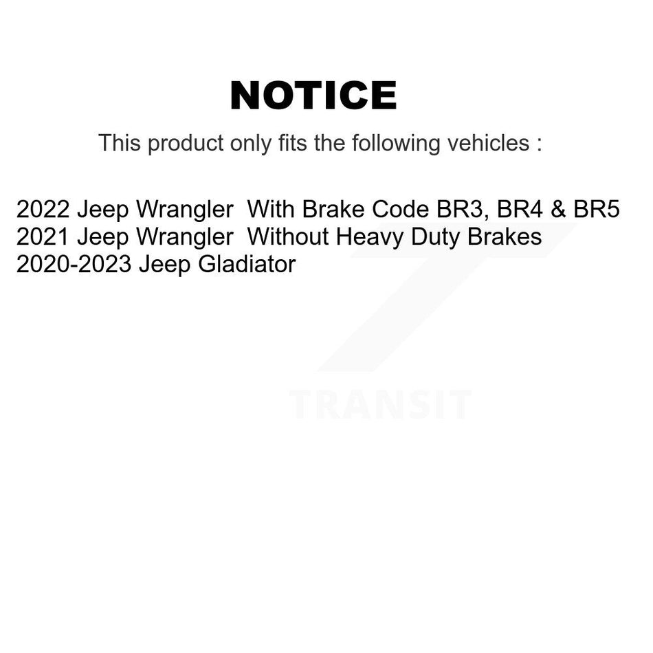 Front Semi-Metallic Rear Ceramic Disc Brake Pads Kit For Jeep Wrangler Gladiator KNF-101797