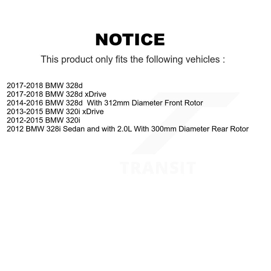 AmeriBRAKES Front Rear Semi-Metallic Disc Brake Pads Kit For BMW 328i xDrive 320i 330i 428i 430i Gran Coupe GT 328d 228i 230i KNF-101799
