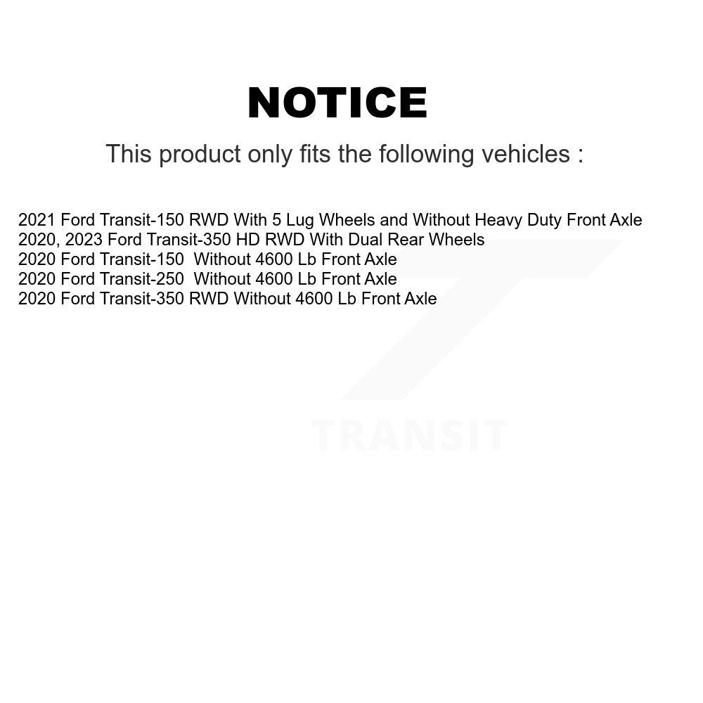 Front Rear Semi-Metallic Disc Brake Pads Kit For Ford Transit-250 Transit-150 Transit-350 KNF-101880