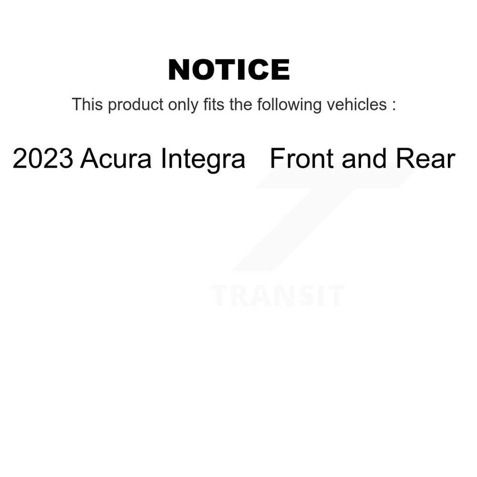 AmeriBRAKES Front Rear Ceramic Disc Brake Pads Kit For 2023 Acura Integra KNF-101913