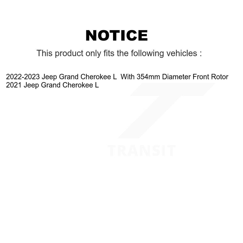 Front Rear Ceramic Disc Brake Pads Kit For Jeep Grand Cherokee L KNF-101961