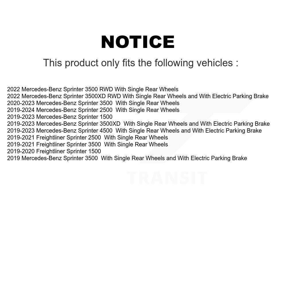 Front Rear Semi-Metallic Disc Brake Pads Kit For Mercedes-Benz Sprinter 2500 3500 4500 KNF-101979