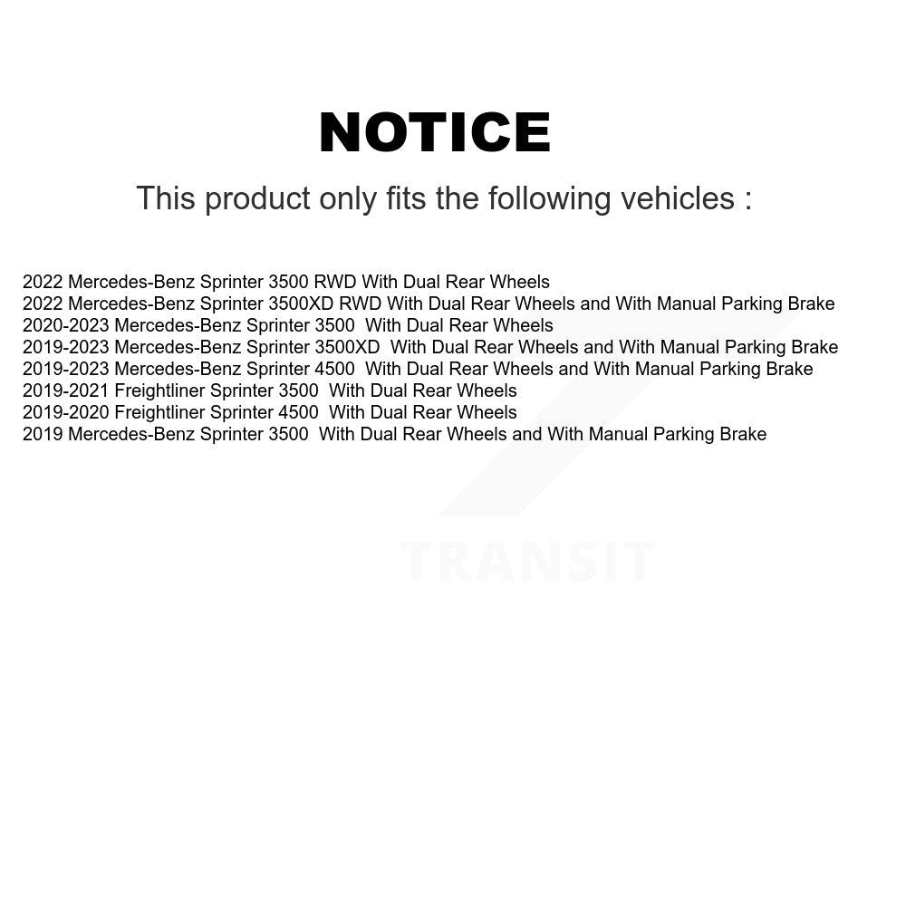 Front Rear Semi-Metallic Disc Brake Pads Kit For Mercedes-Benz Sprinter 3500 4500 3500XD KNF-101981