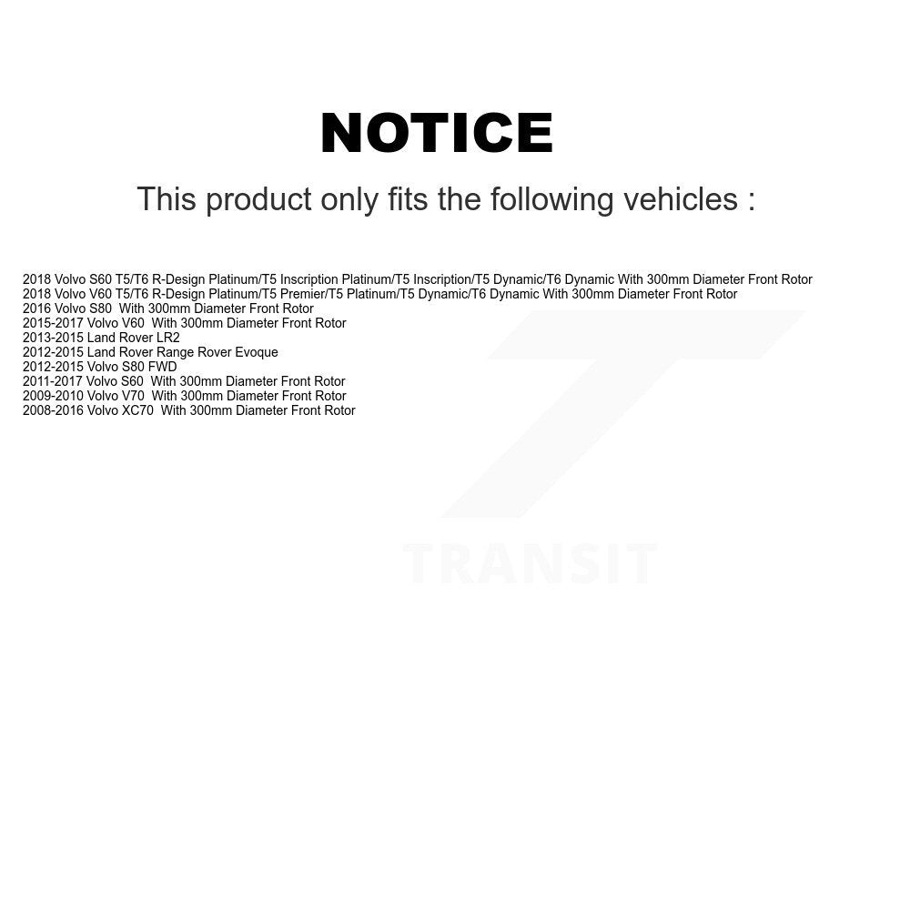Front Rear Semi-Metallic Disc Brake Pads Kit For Volvo XC70 S60 Land Rover Range Evoque KNF-101983