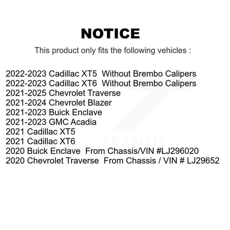 Front Rear Ceramic Disc Brake Pads Kit For Chevrolet Traverse Blazer Cadillac GMC Acadia KNF-101998