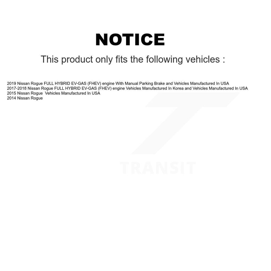 Rear Parking Brake Shoes With Hardware Kit For Nissan Rogue KNH-100003
