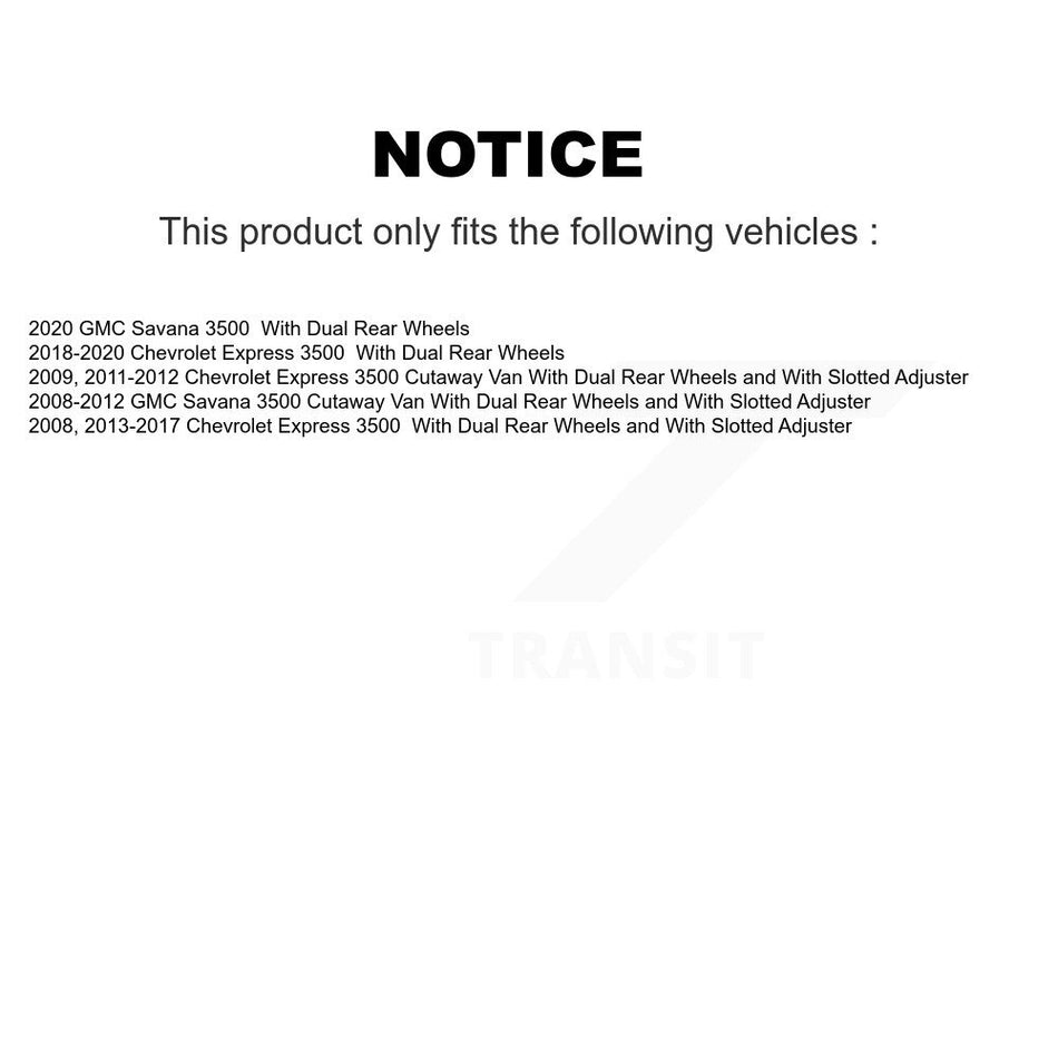 Rear Parking Brake Shoes With Hardware Kit For Chevrolet Express 3500 GMC Savana KNH-100004