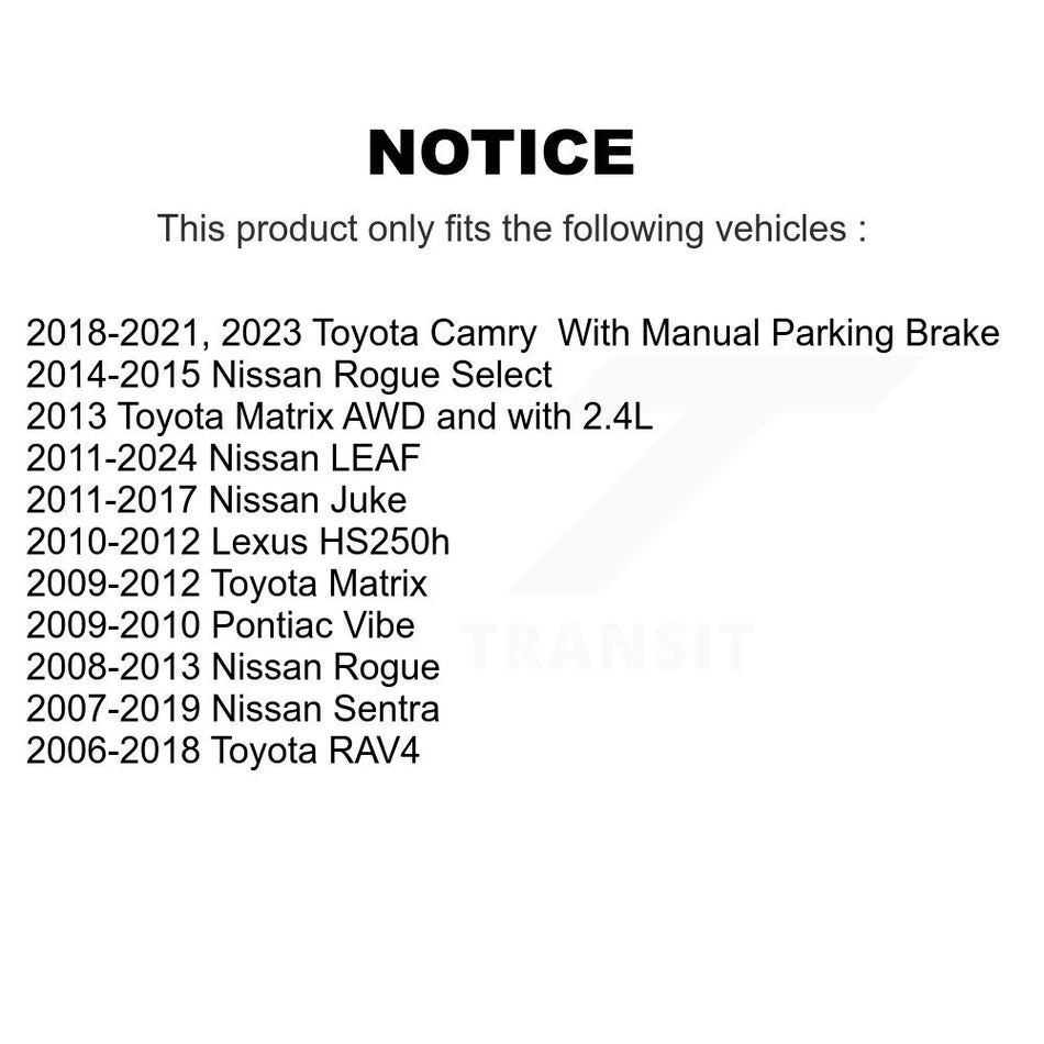 Rear Parking Brake Shoe And Hardware Kit For Toyota RAV4 Nissan Sentra Matrix Rogue Camry KNH-100073