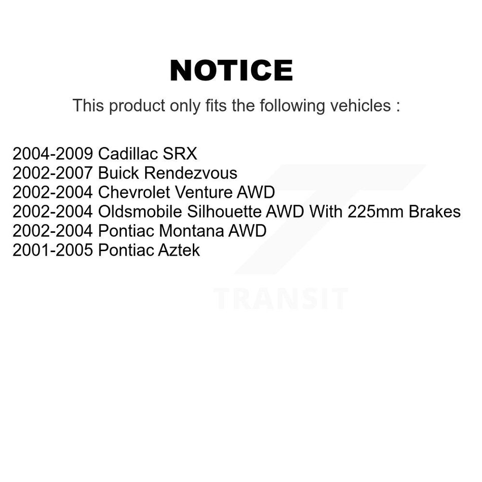Rear Parking Brake Shoe & Hardware Kit For Buick Rendezvous Pontiac Montana Chevrolet SRX KNH-100088
