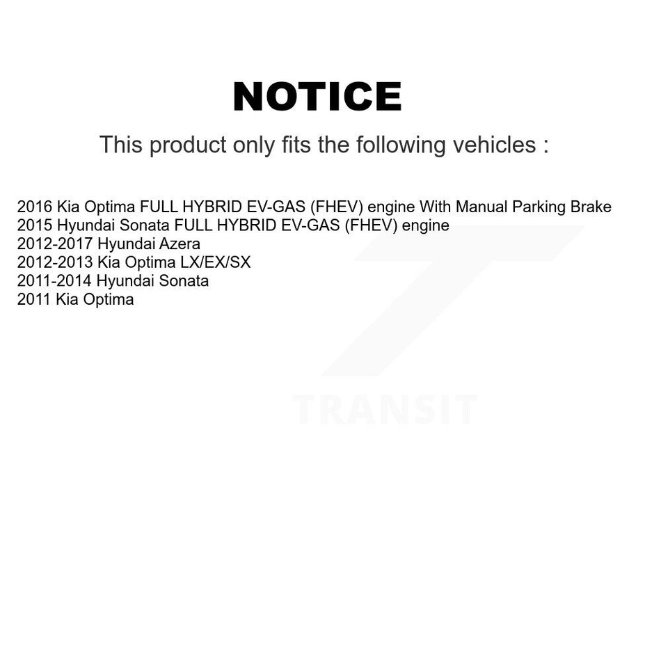 Rear Parking Brake Shoes With Hardware Kit For Hyundai Sonata Kia Optima Azera KNH-100109