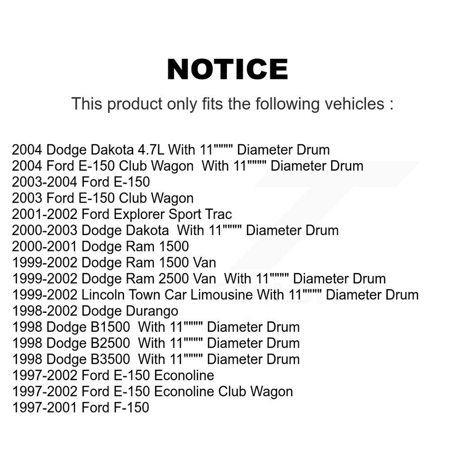 Rear Drum Brake Shoe & Hardware Kit For Ford F-150 Dodge Dakota Ram 1500 Durango Explorer KNH-100124