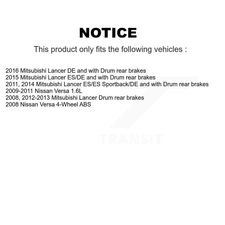 Rear Drum Brake Shoes With Hardware Kit For 2009-2011 Nissan Versa 1.6L KNH-100129