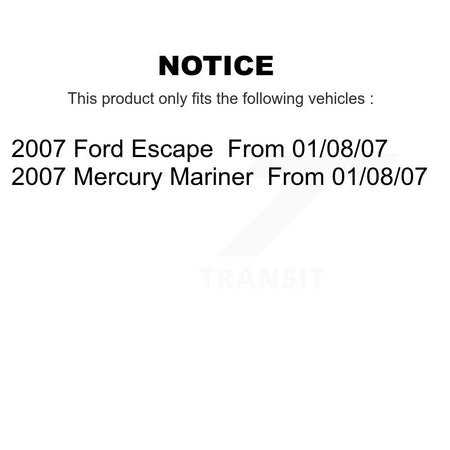 Rear Drum Brake Shoe With Hardware Kit For 2007 Ford Escape Mercury Mariner From 01/08/07 KNH-100133