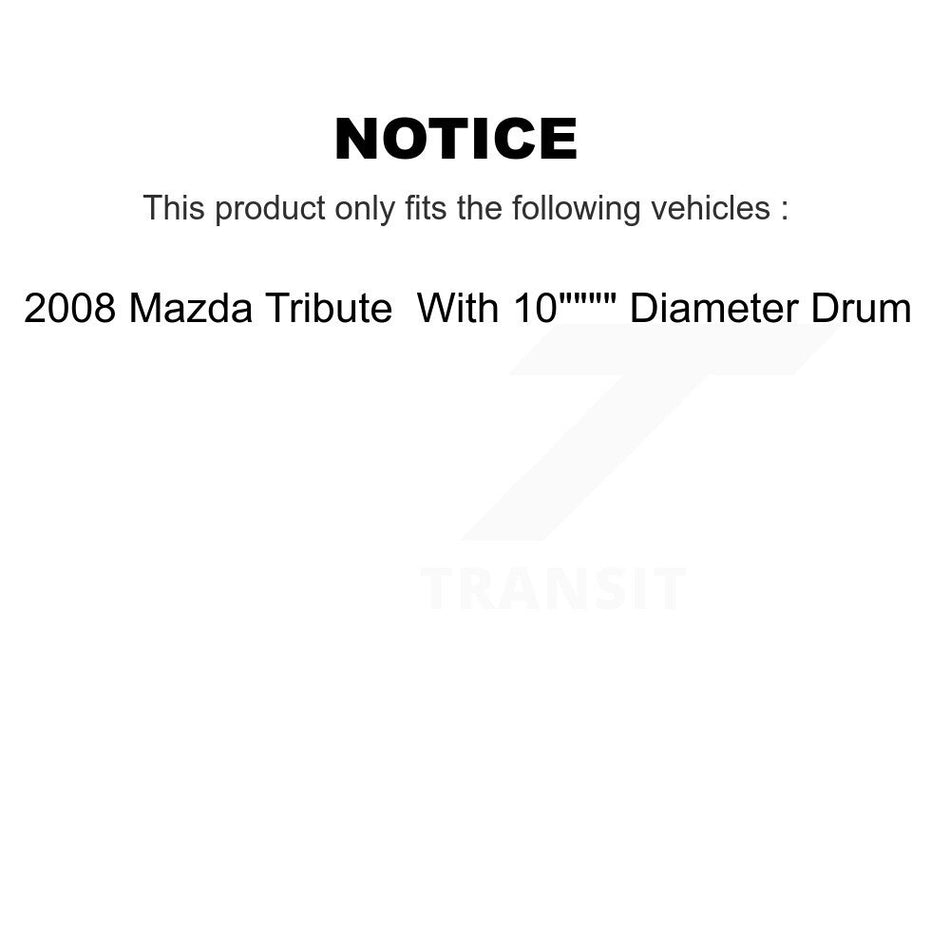 Rear Drum Brake Shoes With Hardware Kit For 2008 Mazda Tribute 10" Diameter KNH-100134