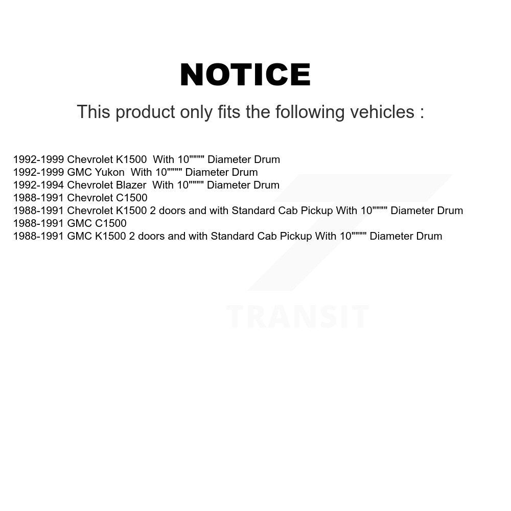 Rear Drum Brake Shoes With Hardware Kit For Chevrolet K1500 C1500 GMC Yukon Blazer KNH-100144