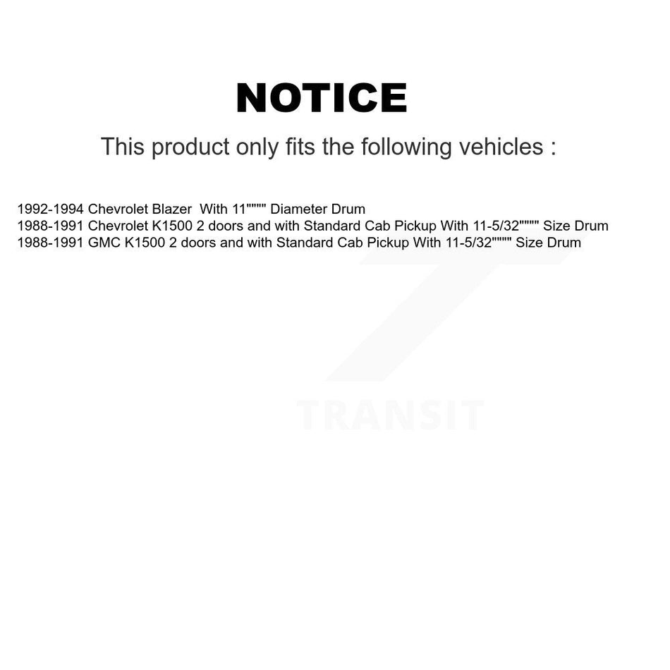 Rear Drum Brake Shoes With Hardware Kit For K1500 Chevrolet GMC Blazer KNH-100146