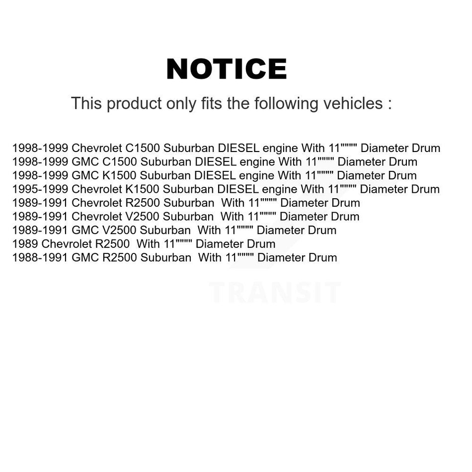 Rear Drum Brake Shoe With Hardware Kit For K1500 Suburban Chevrolet GMC C1500 V2500 R2500 KNH-100167