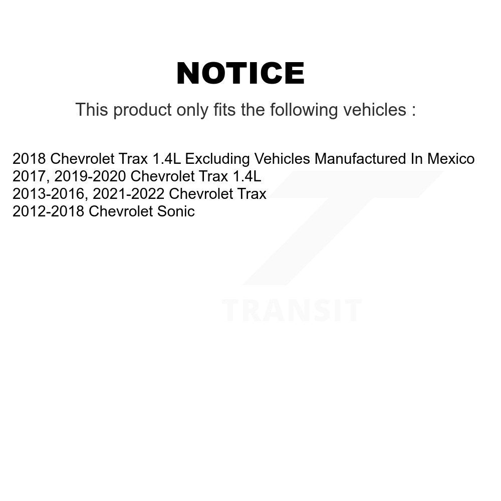 Rear Drum Brake Shoes With Hardware Kit For Chevrolet Trax Sonic KNH-100170