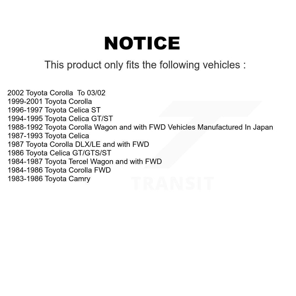 Rear Drum Brake Shoes With Hardware Kit For Toyota Corolla Celica Tercel Camry KNH-100177