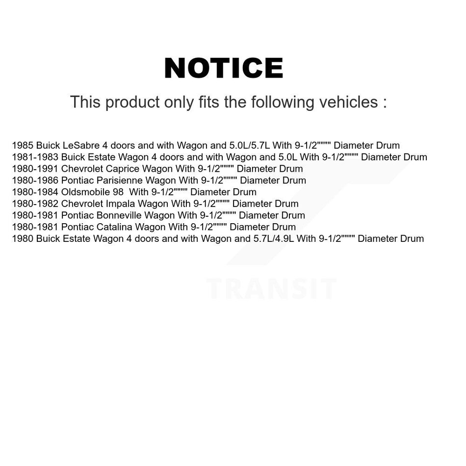 Rear Drum Brake Shoes Hardware Kit For Chevrolet Caprice Pontiac Parisienne Oldsmobile 98 KNH-100198