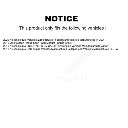 Rear Parking Brake Shoes With Hardware Kit For Nissan Rogue Sport KNH-100221