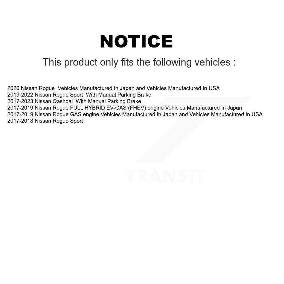 Rear Parking Brake Shoes With Hardware Kit For Nissan Rogue Sport KNH-100221