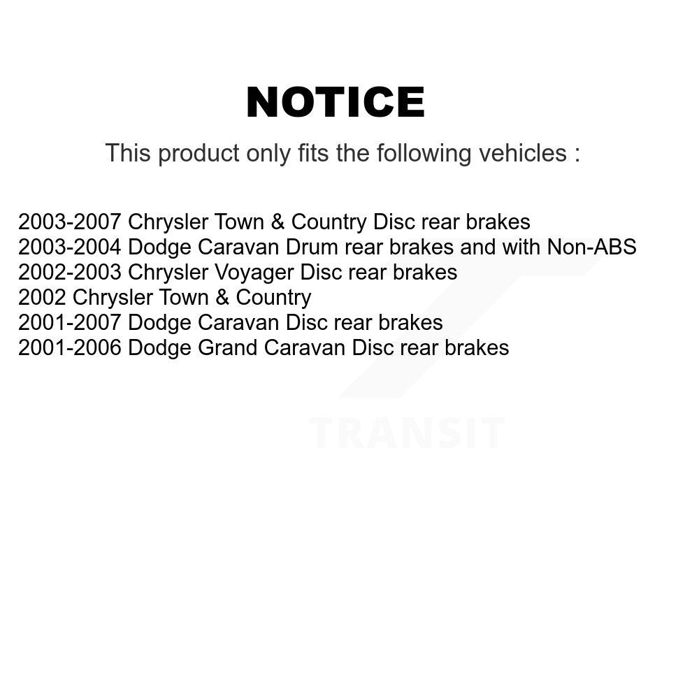 Front Semi-Metallic Disc Brake Pads And Rear Drum Shoes Kit For Dodge Caravan Grand Town KNN-100058