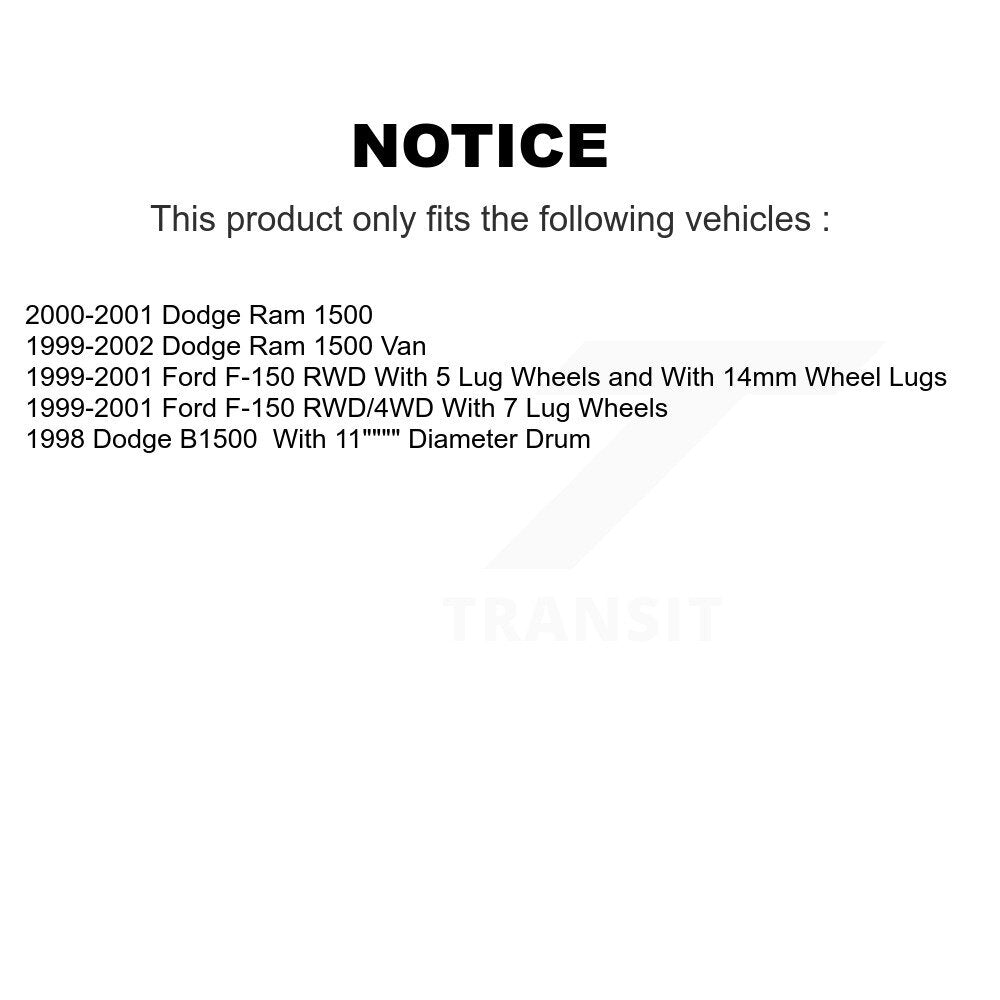 Front Semi-Metallic Disc Brake Pads And Rear Drum Shoes Kit For Ford F-150 Dodge Ram 1500 KNN-100075