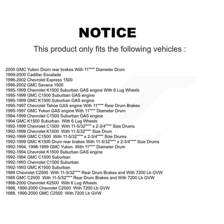 Front Semi-Metallic Disc Brake Pads And Rear Drum Shoes Kit For Chevrolet GMC K1500 C1500 KNN-100088