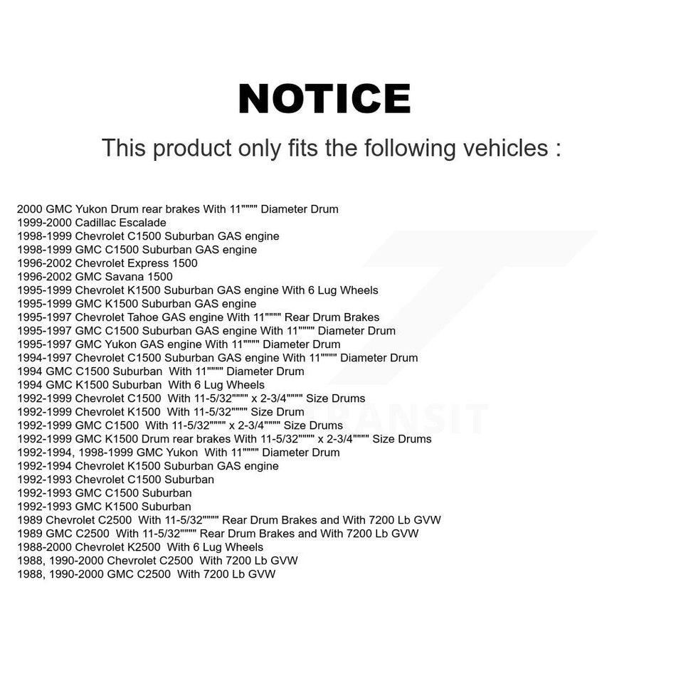 Front Semi-Metallic Disc Brake Pads And Rear Drum Shoes Kit For Chevrolet GMC K1500 C1500 KNN-100088