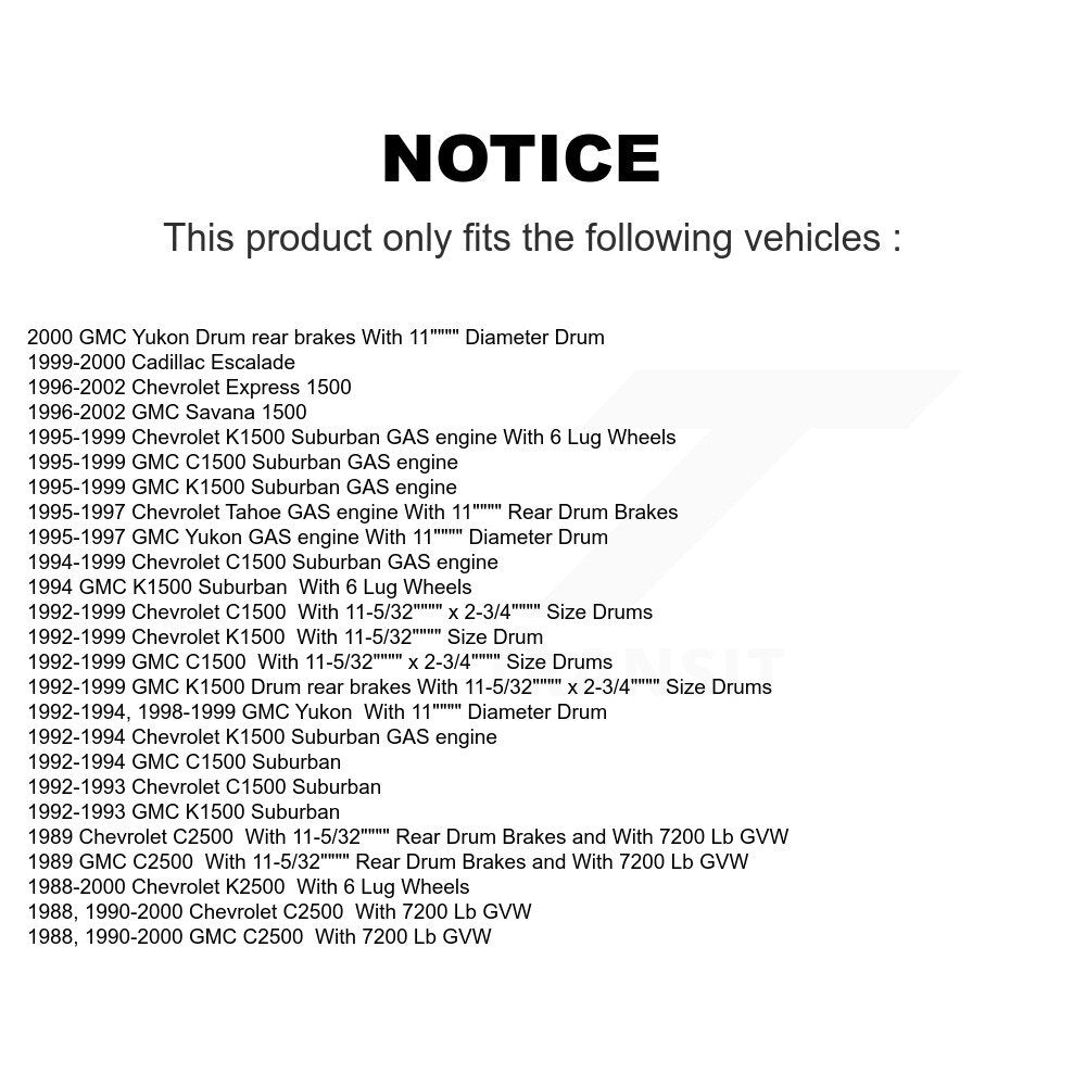 Front Semi-Metallic Disc Brake Pads And Rear Drum Shoes Kit For Chevrolet GMC K1500 C1500 KNN-100089