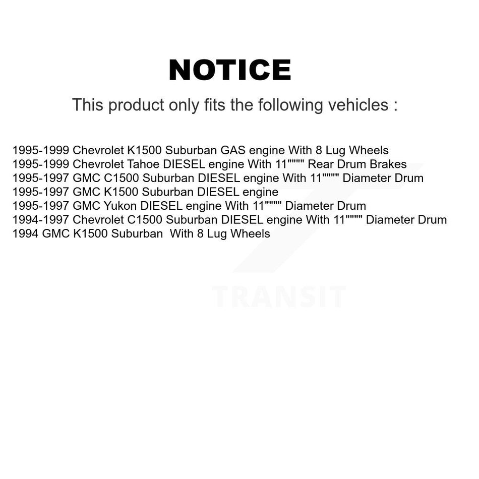 Front Semi-Metallic Disc Brake Pads And Rear Drum Shoes Kit For Chevrolet Tahoe GMC K1500 KNN-100184