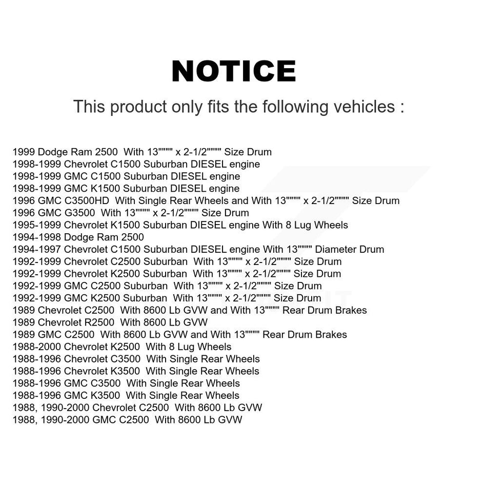 Front Semi-Metallic Disc Brake Pads And Rear Drum Shoes Kit For Dodge Ram 2500 Chevrolet KNN-100186
