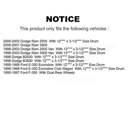 Front Semi-Metallic Disc Brake Pads And Rear Drum Shoes Kit For Dodge Ram 2500 Ford F-350 KNN-100233