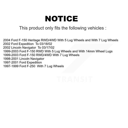 Front Rear Semi-Metallic Disc Brake Pads And Parking Shoes Kit For Ford F-150 KNN-100362