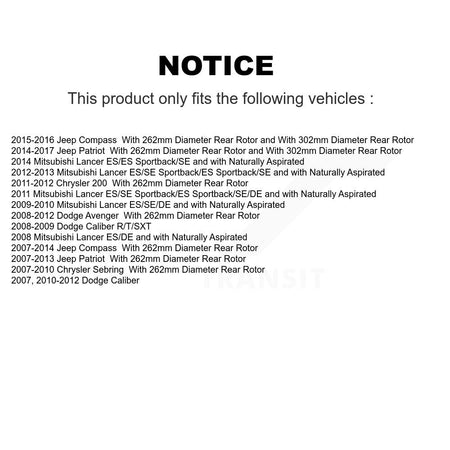 Front Rear Ceramic Disc Brake Pads And Parking Shoes Kit For Jeep Patriot 200 KNN-100448