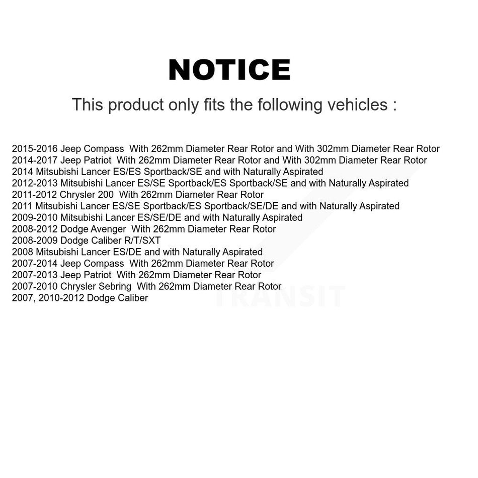 Front Rear Ceramic Disc Brake Pads And Parking Shoes Kit For Jeep Patriot 200 KNN-100450
